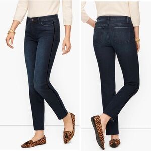Talbots Slim Ankle Jeans- Black Velvet Trim Sz 6